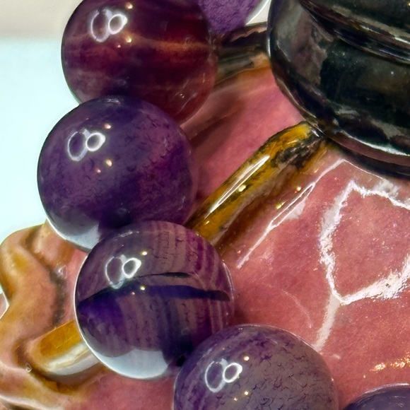 Jewelry - Purple Banded Agate 14mm Size 6.5